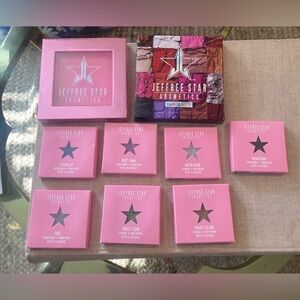 Jeffrey Star Artistry Singles Eyeshadow Bundle of 7 and 2 Magnetic Holders NWT